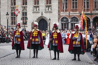 BRUGES, BELGIUM, MAY 17: Annual Procession of the Holy Blood on Ascension Day. Locals perform an