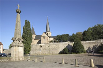 Carolingian Michael's Church with Obelisk, Church, Fulda, Hesse, Germany, Europe