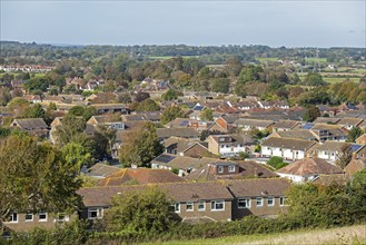 Houses, Upper Beeding, South Downs, West Sussex, England, United Kingdom, Europe