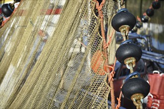 Crab cutter net on a boat in Büsum, Germany, Europe