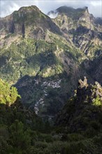 Nun's Valley, Curral das Freiras, view from Eiro do Serrado (1095m), Madeira, Portugal, Europe