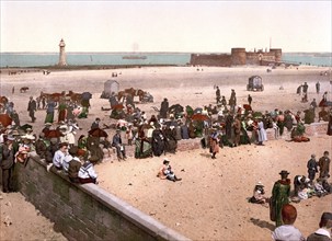 New BrightonStrand, Liverpool, ca 1895, England, Historical, digitally restored reproduction from a