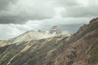 Andean highlands, view to the west from the Ticlio Pass, Alto de Ticlio, Peru, South America