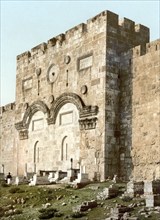 The Golden Gate, Jerusalem, Holy Land, Israel, c. 1890, Historic, digitally restored reproduction