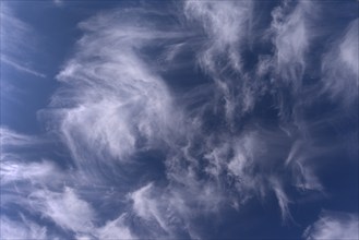 Feather clouds (Cirrus), Bavaria, Germany, Europe