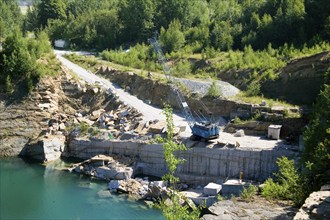 Demitz-Thumitz large quarry. The crushed granite is used to produce block steps, floor coverings,