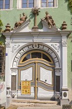 The beautiful Renaissance portal of the former brewery Zum Palmenbaum (built between 1583 and 1593)