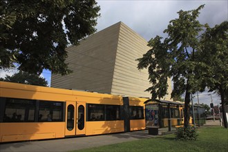 New Synagogue and Tramway in Dresden, Saxony, Germany, Europe