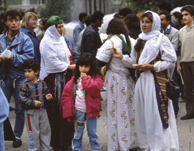 DEU, Germany: The historical slides from the times 80-90s events and persons from politics,