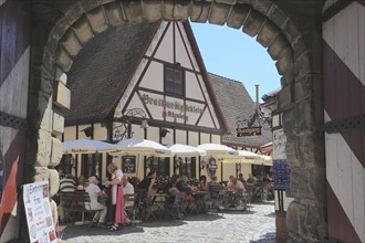 In the old town centre of Nuremberg, Franconian restaurant, Bratwurstgloecklein, in the