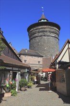 In the historic centre of Nuremberg, in the Handwerkerhof, Franconian restaurants and