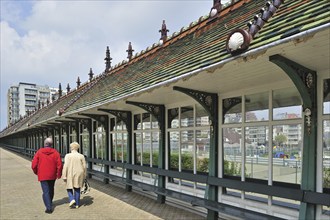 The Paravang, a windbreak dating from the Belle Epoque at Blankenberge, Belgium, Europe