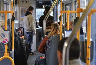 Holland in December. The picture shows: Tram scene, NLD, Netherlands