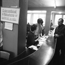 Unemployed at the Dortmund Labour Office in 1966, Germany, Europe