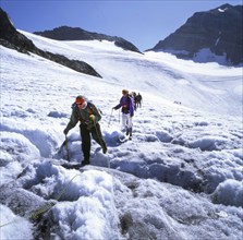 AUT, Austria, Matrei: For mountain hikers, the mountain tour on the Venedigerhoehenweg, here on 12