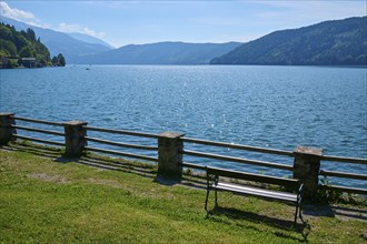 Lake, shore, bank, water, sun, sparkles, summer, Lake Millstatt, Millstatt, Carinthia, Austria,