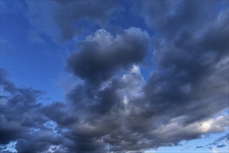 Rain clouds (Nymbostratus), Bavaria, Germany, Europe