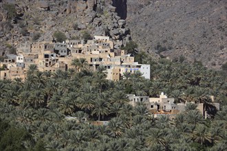 Al-Hamra is one of the many interesting oases with an old mud part with red houses on stone