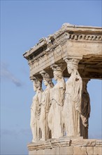 Columned Figures, Erechtheion Temple with Caryatids, Caryatid Hall, Acropolis, Athens, Greece,