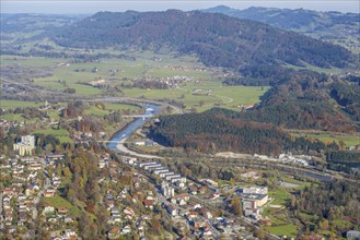 View of Immenstadt, Illertal, Allgäu, Bavaria, Germany from the pulpit on the Immenstädter Horn