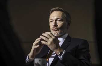 Christian Lindner (FDP), Bundesminister der Finanzen, aufgenommen waehrend eines Interviews im