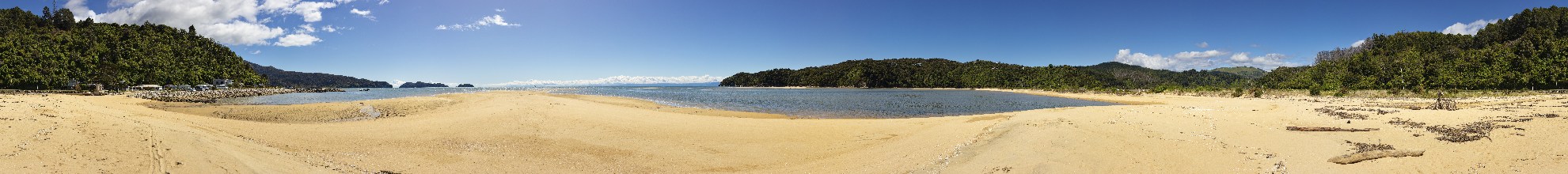 Marahau, Beach, Sandy Bay, Panorama, Kaiteriteri, New Zealand, Oceania