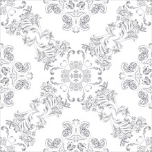 Hand drawn seamless floral pattern on a white background, vector textile template