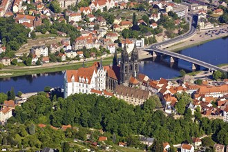 Aerial view of Meissen old town