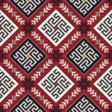 Traditional Latvian embroidery seamless pattern, vector illustration