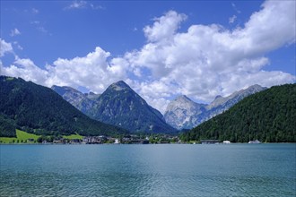 Lake Achensee, view of a mountain valley near Pertisau, Tyrol, Austria, Europe