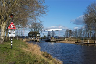 Bascule bridge, Poolsbrug, Gersloot, Gersleat, Heerenveen, Friesland, Netherlands