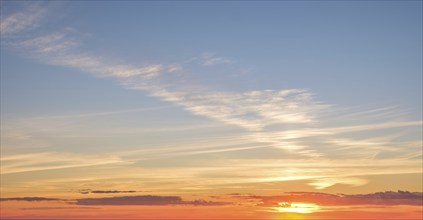 Beautiful dramatic scenic sunset sky background