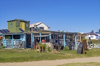 Shabby looking little restaurant in the hamlet Cabo Polonio along the Atlantic Ocean coast, Rocha