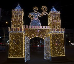 Magdeburg city gate, world of lights, Alter Markt, Magdeburg, most extensive Christmas and winter