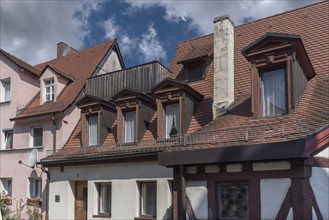 Historic roof oriel, Mühlgasse 1, Nuremberg, Middle Franconia, Bavaria, Germany, Europe