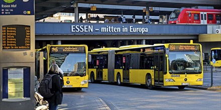 Essen public transport buses at the main station, local transport, 49-euro ticket, Essen, Ruhr