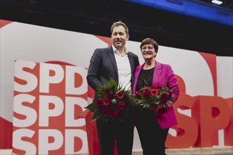 (L-R) Lars Klingbeil, SPD-Parteivorsitzender, und Saskia Esken, Bundesvorsitzender der SPD,