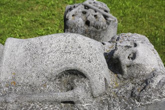 The Swedish grave, former mass grave of 300 Swedish cavalry soldiers, memorial, memorial stone,