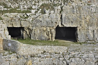 Tilly Whim quarry and caves at Anvil Point, Durlston Head on the Isle of Purbeck along the Jurassic