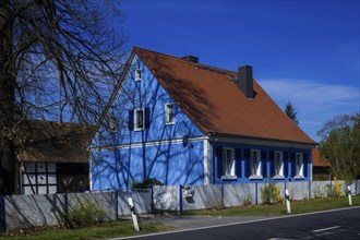 Blue House in Neukollm in Lusatia