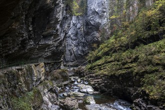 River Breitach and Breitachklamm gorge near Oberstdorf, Oberallgäu, Allgäu, Bavaria, Germany,