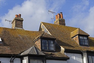 Roofs and Chimneys, Rye, East Sussex, England, United Kingdom, Europe