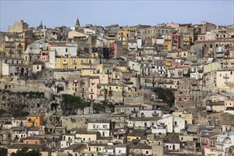 City of Ragusa, view of the houses in the district of Ragusa Superiore, Sicily, Italy, Europe