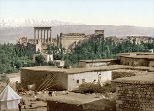 The Acropolis of Baalbek, the Holy Land, Lebanon, c. 1890, Historic, digitally restored