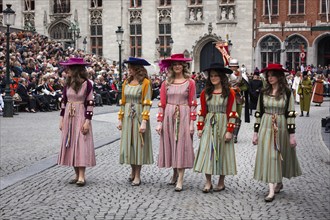 BRUGES, BELGIUM, MAY 17: Annual Procession of the Holy Blood on Ascension Day. Locals perform an