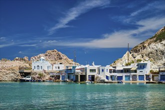 Greek village scenic picturesque view in Greece, the beach and fishing village of Firapotamos in