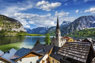 Austrian tourist destination Hallstatt village on Hallstatter See in Austrian alps. Salzkammergut