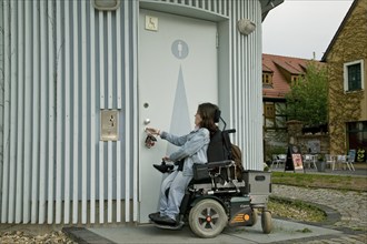 Disabled toilet in Kötzschenbroda. Authorised persons can use special disabled toilets with a