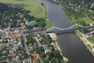 Aerial view of the Blue Wonder