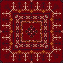 Traditional Latvian embroidery seamless pattern, vector illustration